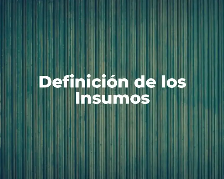 Definición de los Insumos