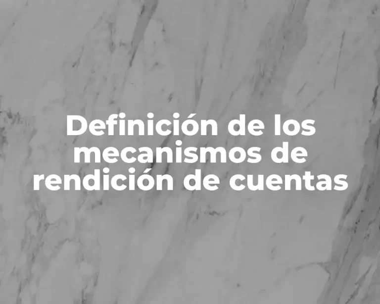 Definición de los mecanismos de rendición de cuentas