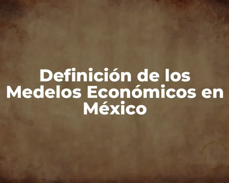 Definición de los Medelos Económicos en México