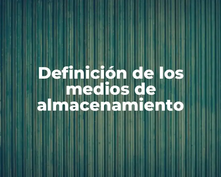 Definición de los medios de almacenamiento