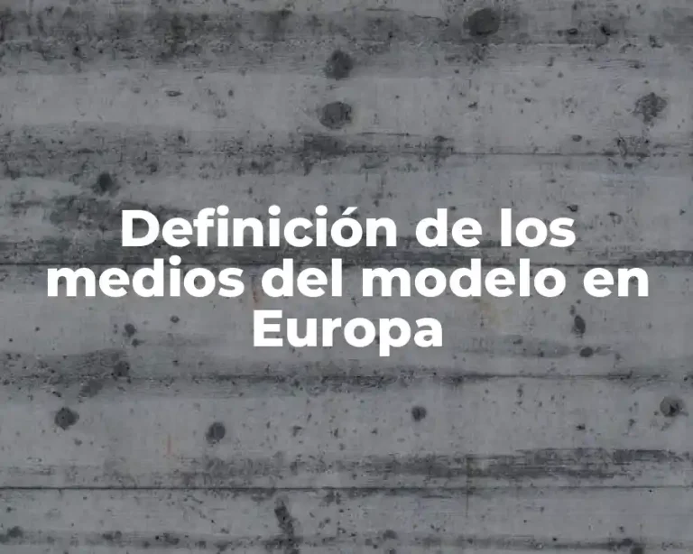Definición de los medios del modelo en Europa