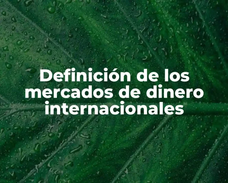 Definición de los mercados de dinero internacionales