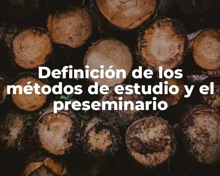 Definición de los métodos de estudio y el preseminario