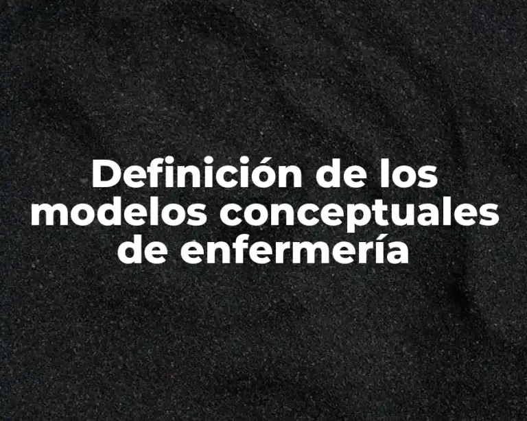 Definición de los modelos conceptuales de enfermería