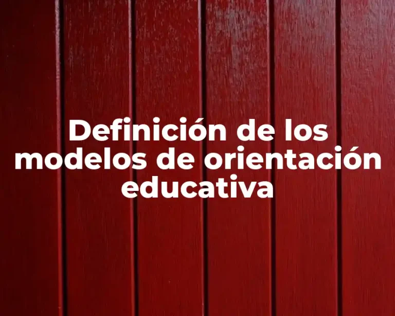 Definición de los modelos de orientación educativa