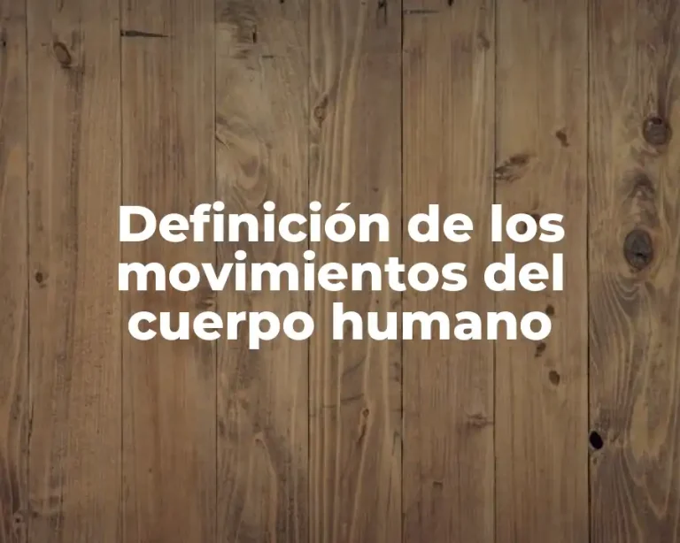 Definición de los movimientos del cuerpo humano