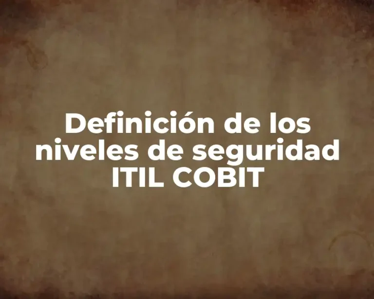 Definición de los niveles de seguridad ITIL COBIT