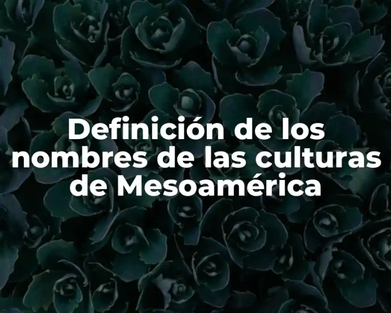 Definición de los nombres de las culturas de Mesoamérica