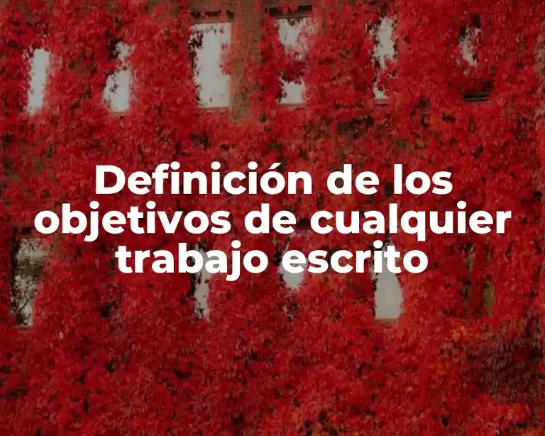 Definición de los objetivos de cualquier trabajo escrito