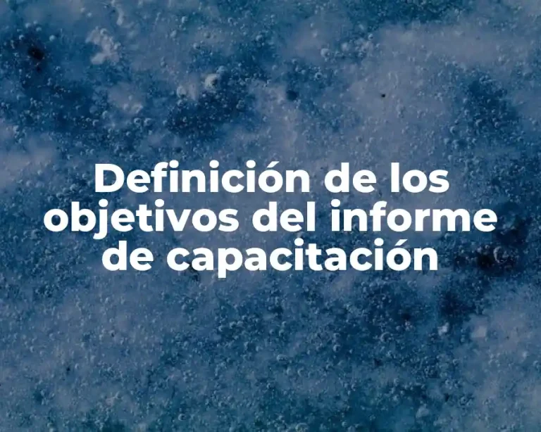 Definición de los objetivos del informe de capacitación