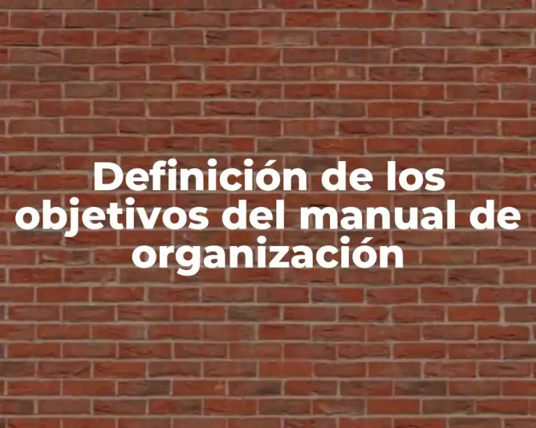 Definición de los objetivos del manual de organización