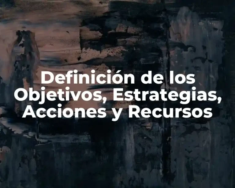 Definición de los Objetivos, Estrategias, Acciones y Recursos