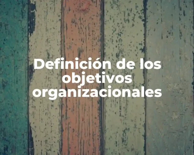 Definición de los objetivos organizacionales