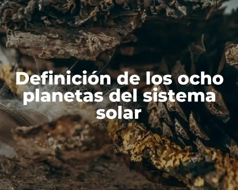 Definición de los ocho planetas del sistema solar