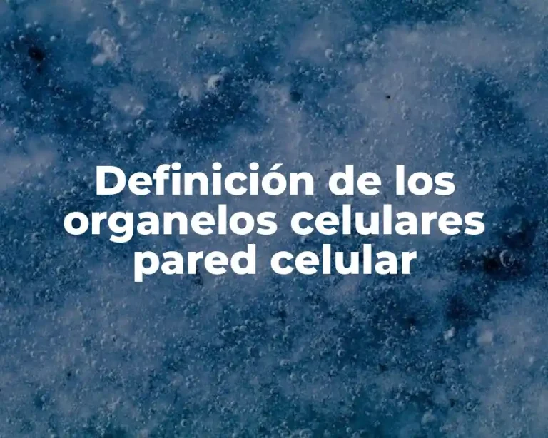 Definición de los organelos celulares pared celular