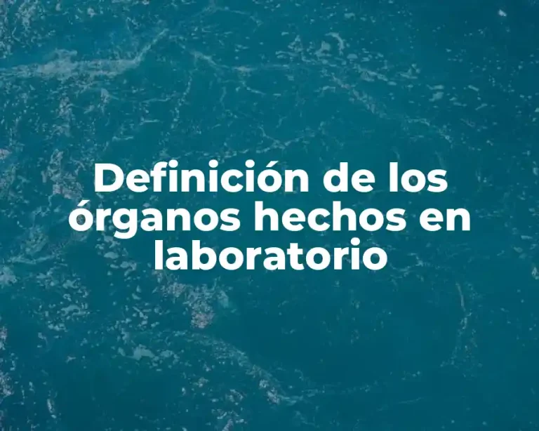 Definición de los órganos hechos en laboratorio