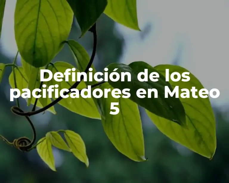 Definición de los pacificadores en Mateo 5