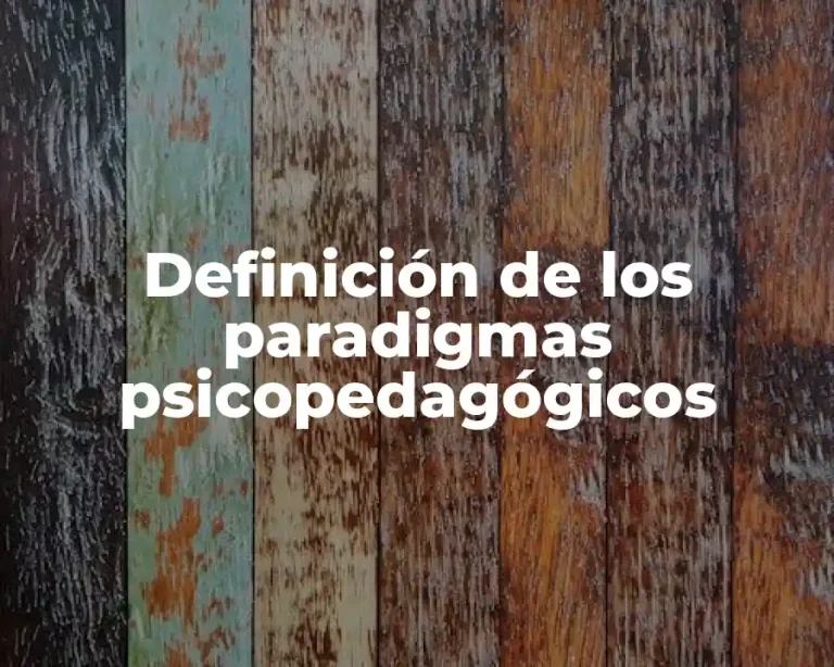 Definición de los paradigmas psicopedagógicos