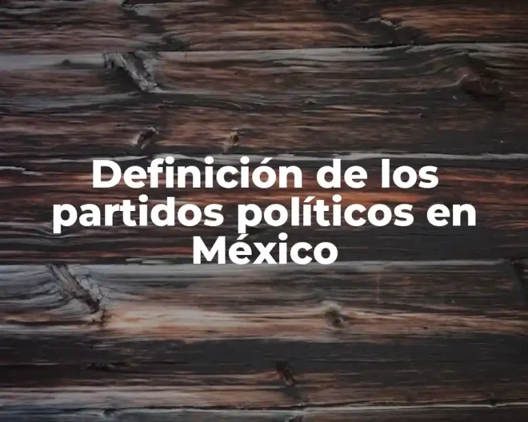 Definición de los partidos políticos en México