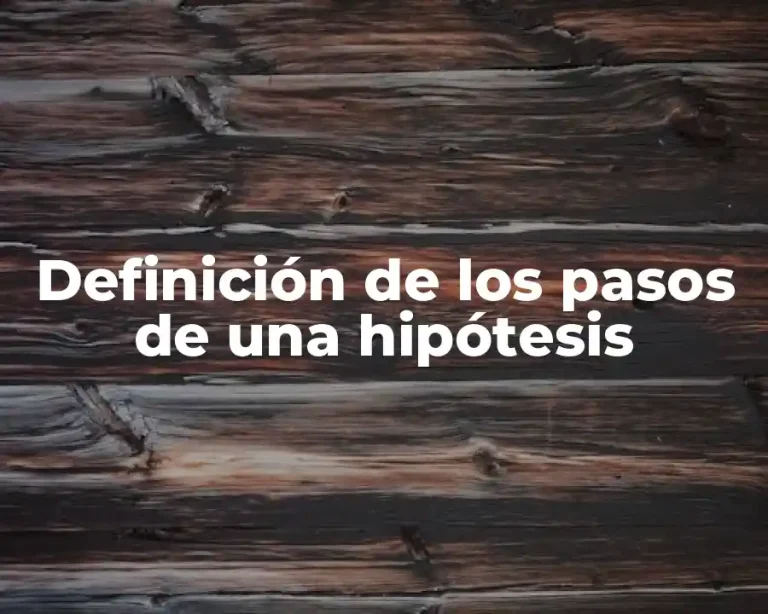 Definición de los pasos de una hipótesis
