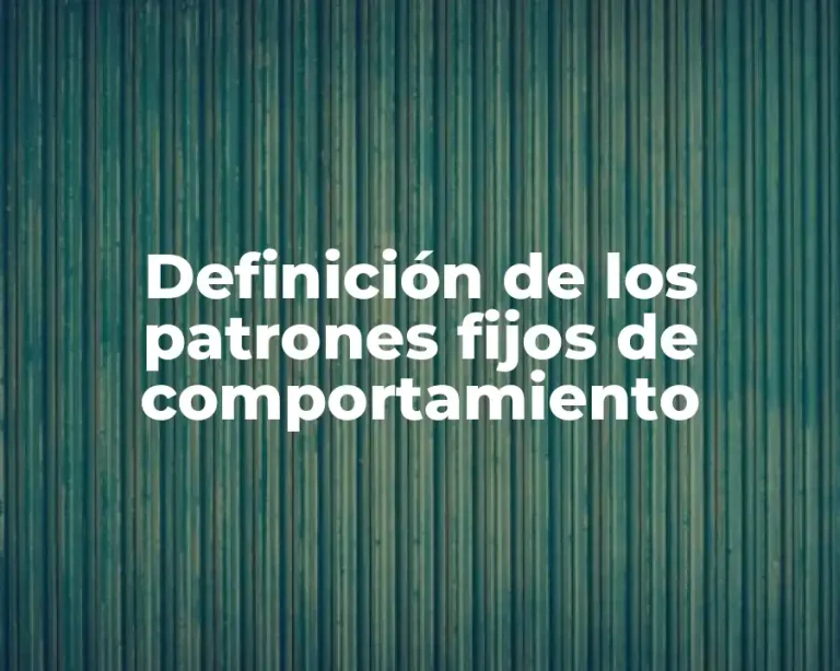 Definición de los patrones fijos de comportamiento