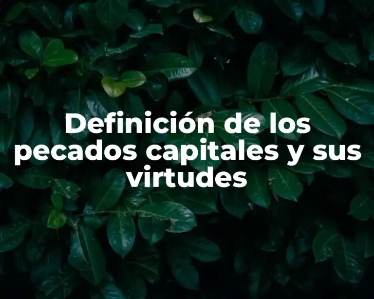 Definición de los pecados capitales y sus virtudes