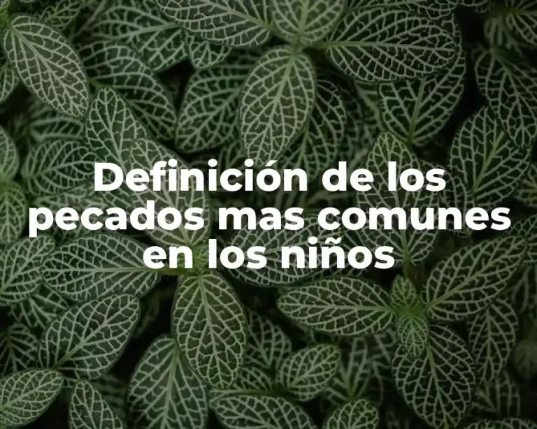 Definición de los pecados mas comunes en los niños