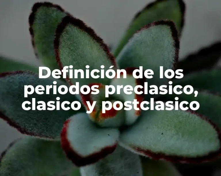 Definición de los periodos preclasico, clasico y postclasico