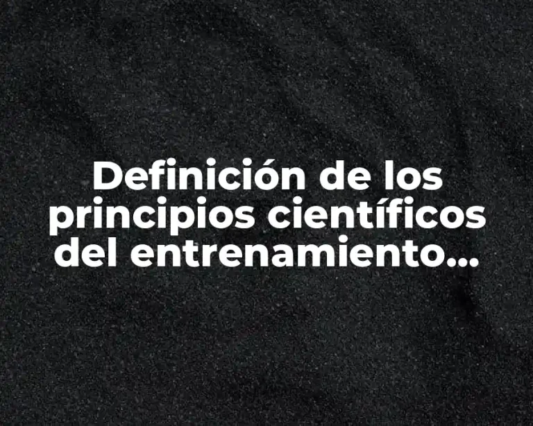 Definición de los principios científicos del entrenamiento deportivo