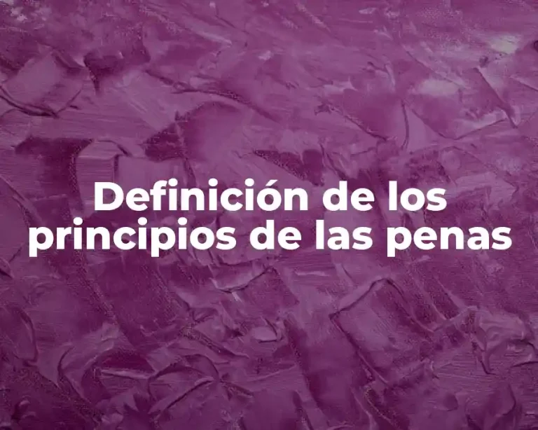Definición de los principios de las penas