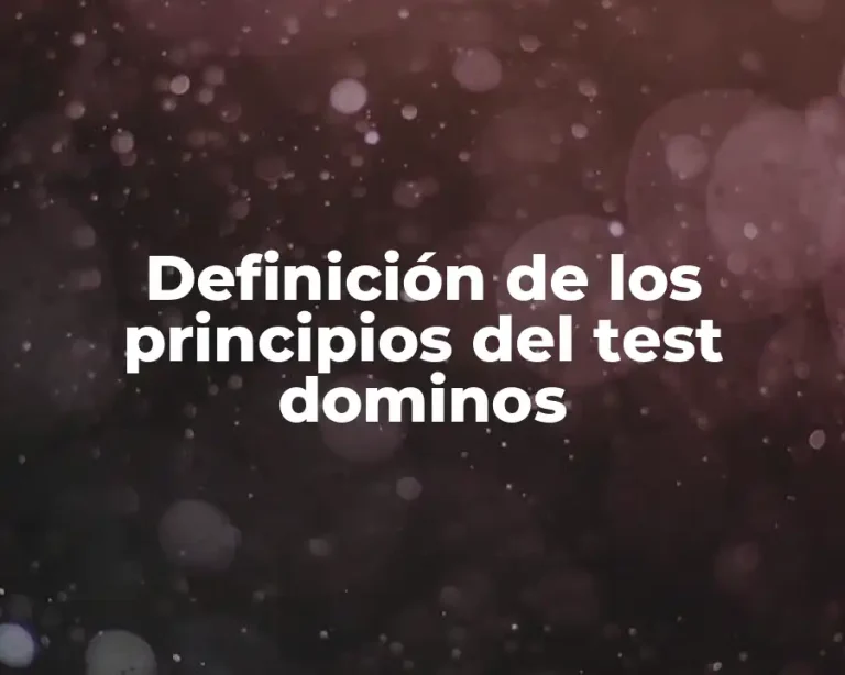 Definición de los principios del test dominos