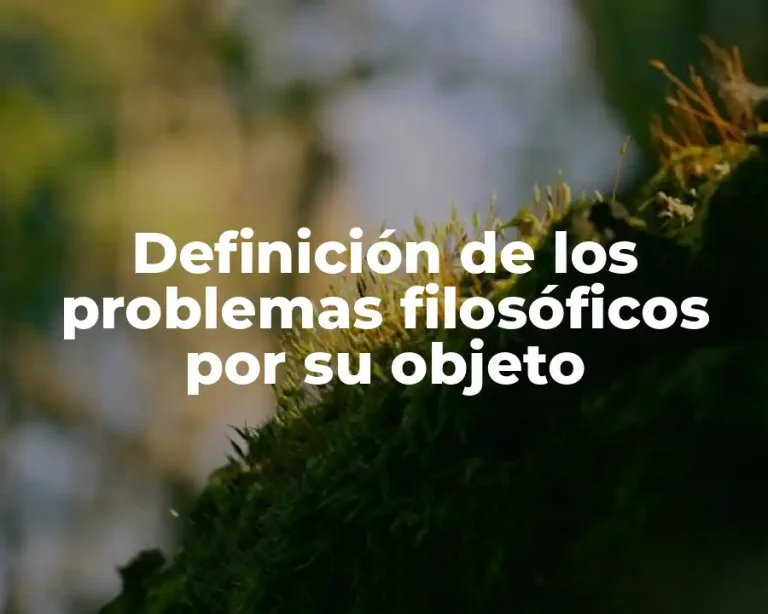 Definición de los problemas filosóficos por su objeto