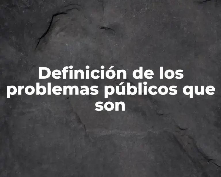 Definición de los problemas públicos que son