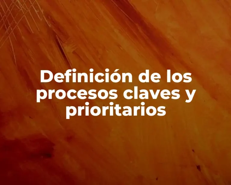 Definición de los procesos claves y prioritarios