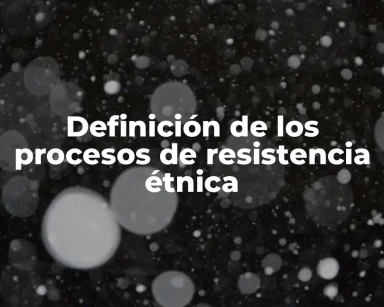 Definición de los procesos de resistencia étnica