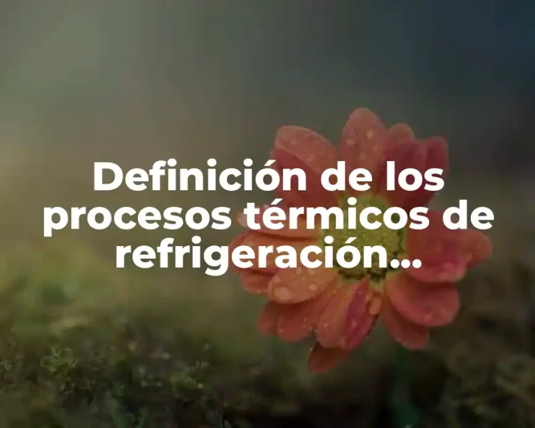 Definición de los procesos térmicos de refrigeración evaporación