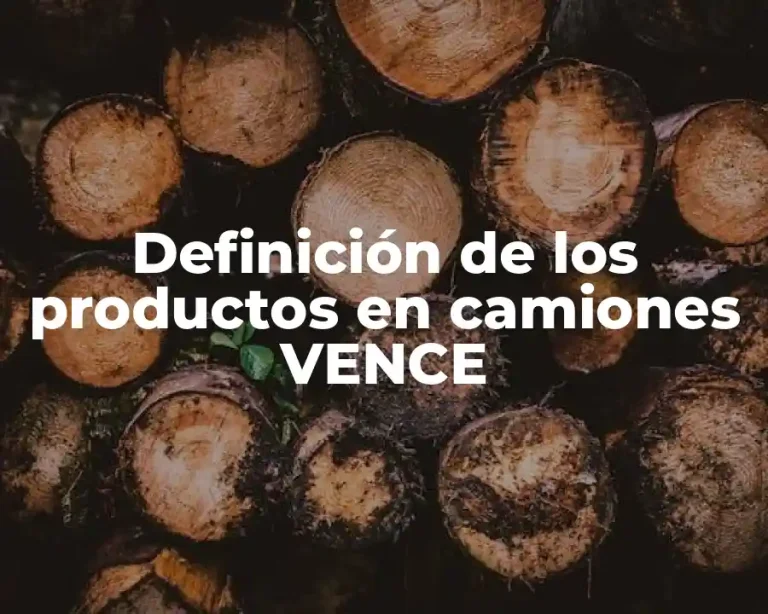 Definición de los productos en camiones VENCE