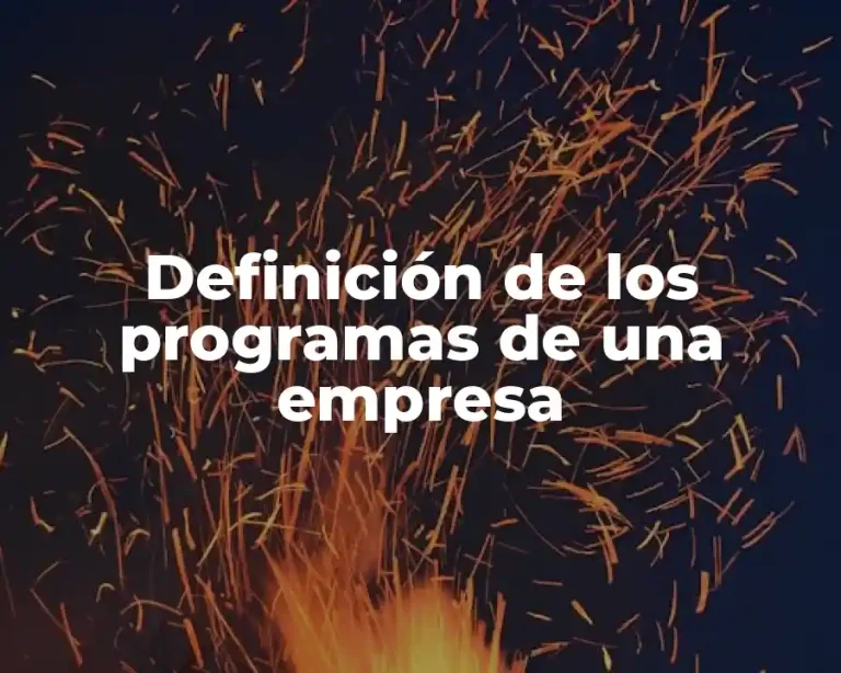 Definición de los programas de una empresa