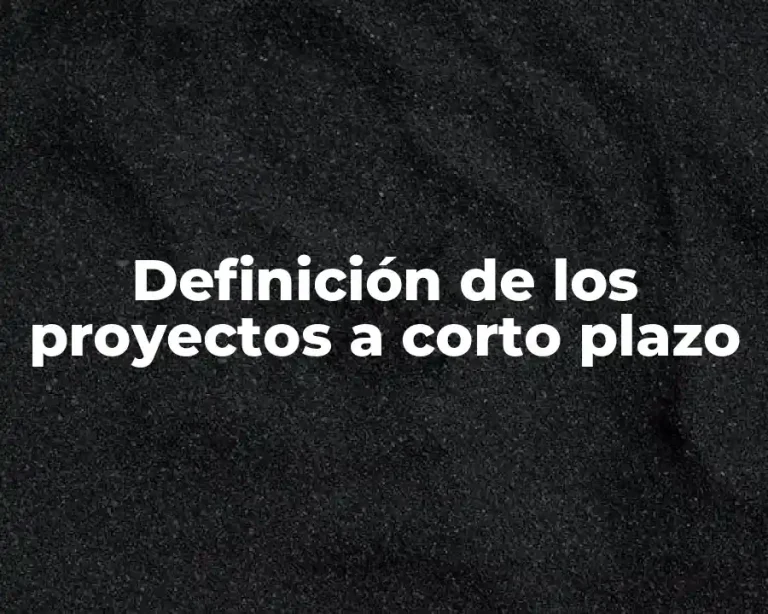 Definición de los proyectos a corto plazo