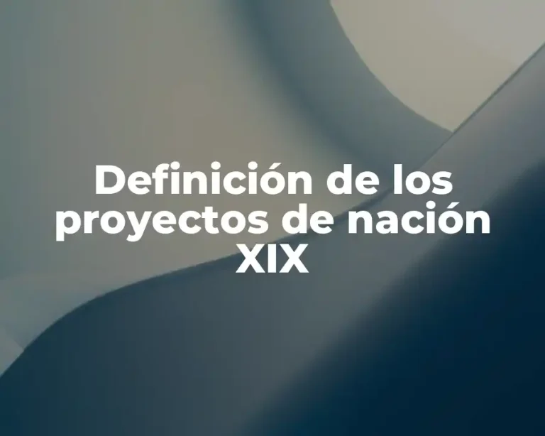 Definición de los proyectos de nación XIX