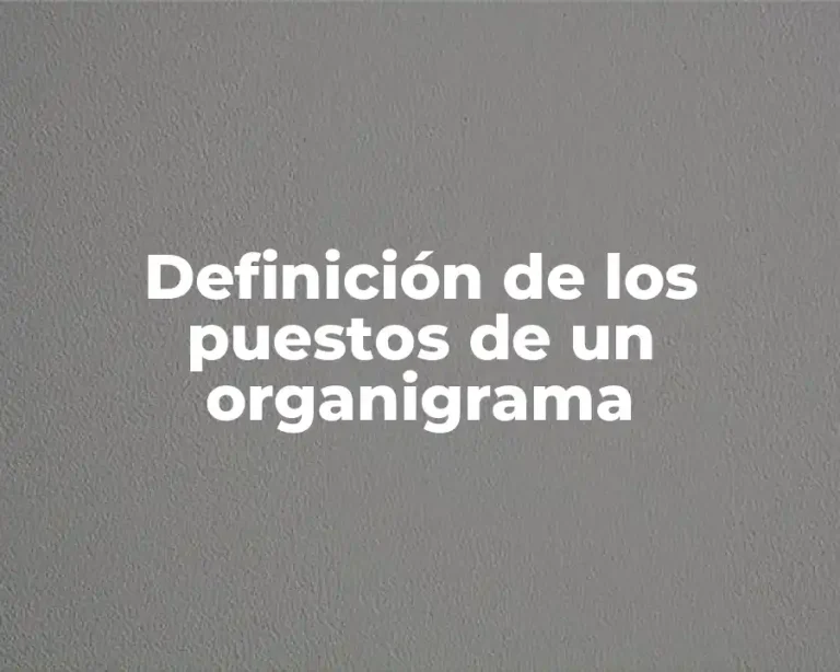 Definición de los puestos de un organigrama