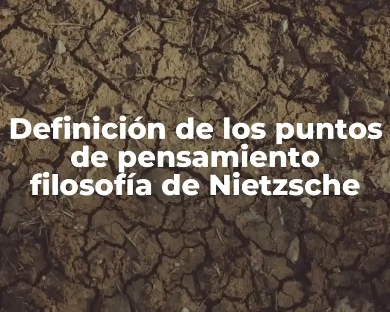 Definición de los puntos de pensamiento filosofía de Nietzsche