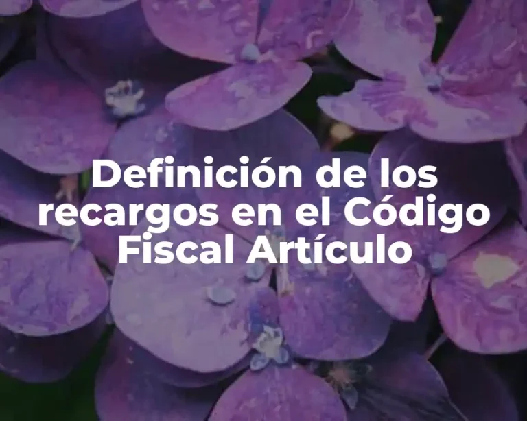 Definición de los recargos en el Código Fiscal Artículo