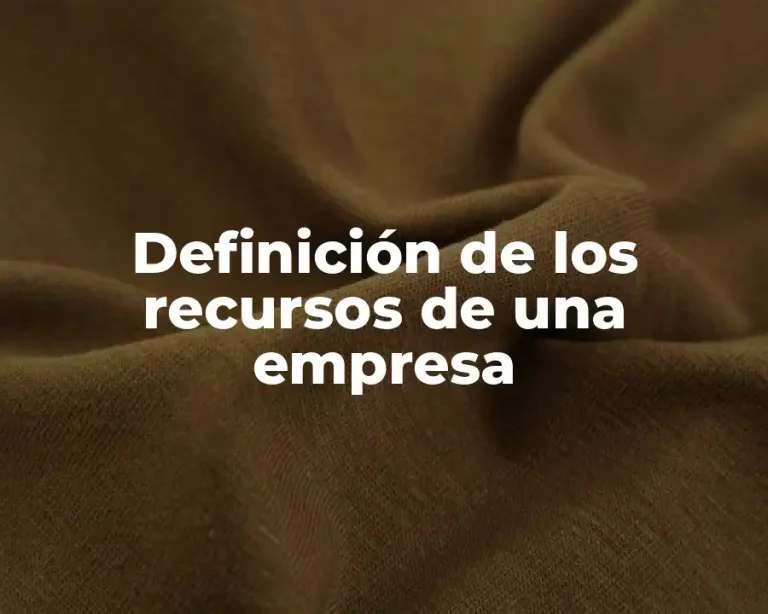 Definición de los recursos de una empresa