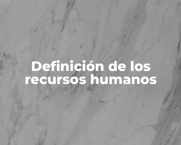 Definición de los recursos humanos
