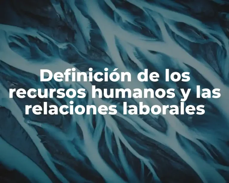 Definición de los recursos humanos y las relaciones laborales