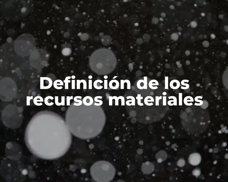 Definición de los recursos materiales