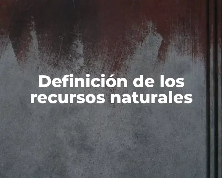 Definición de los recursos naturales