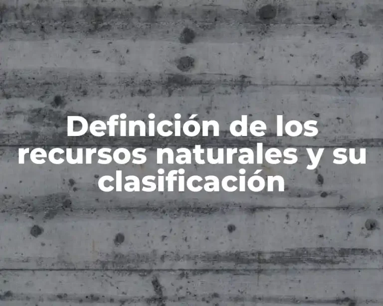Definición de los recursos naturales y su clasificación
