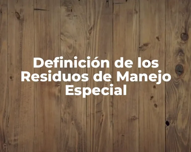 Definición de los Residuos de Manejo Especial